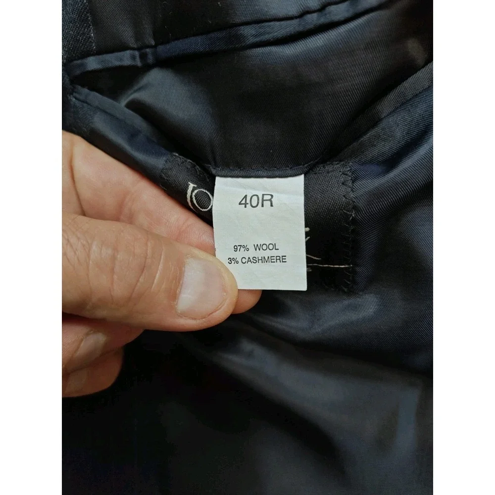 Jos A Bank Mens Wool Sports Coat 40R Charcoal Striped 3 Button Blazer Gray